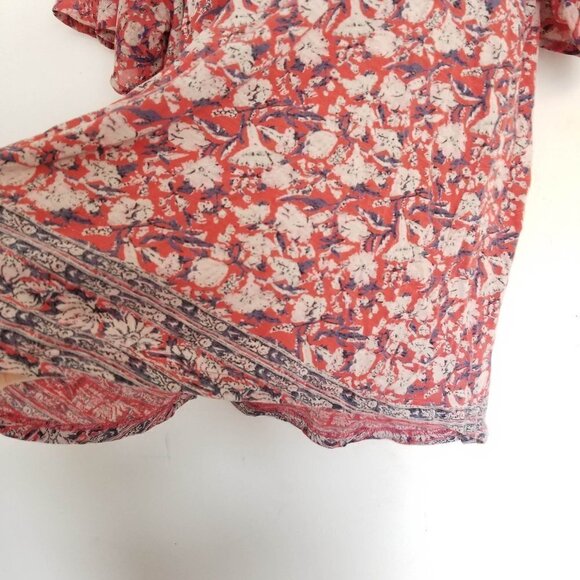 Lucky Brand Woven Mix Print Flutter Sleeve Top 1X - Picture 12 of 16